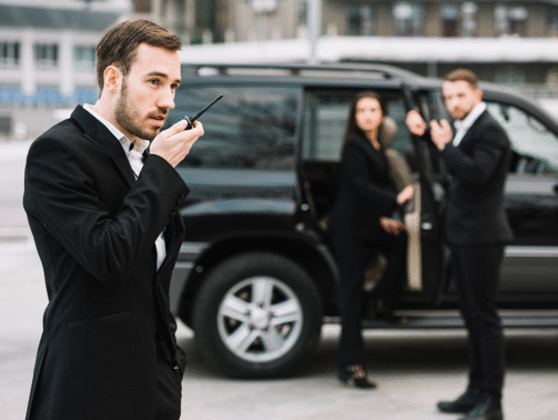 side-view-security-men-working