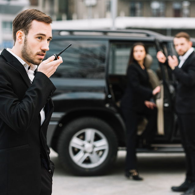side-view-security-men-working